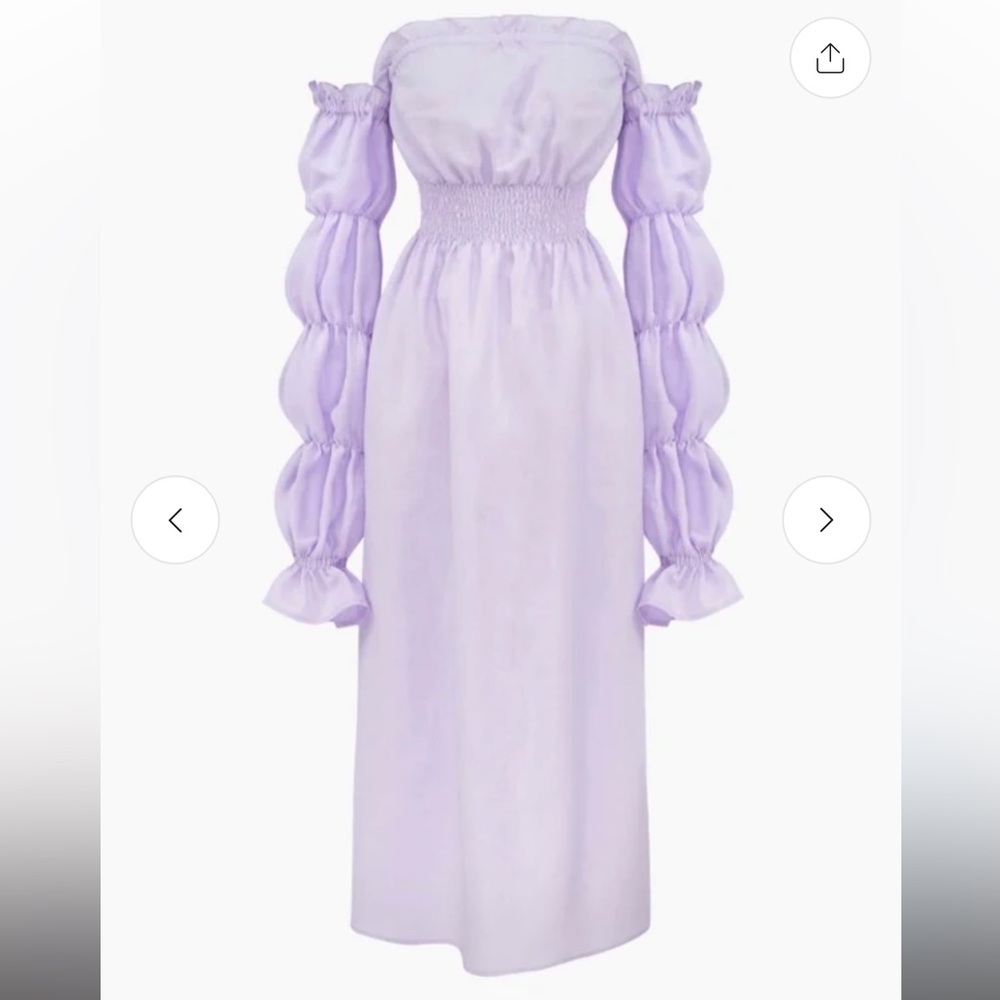 SLEEPER LINEN MICHELIN DRESS LAVENDER SIZE SMALL